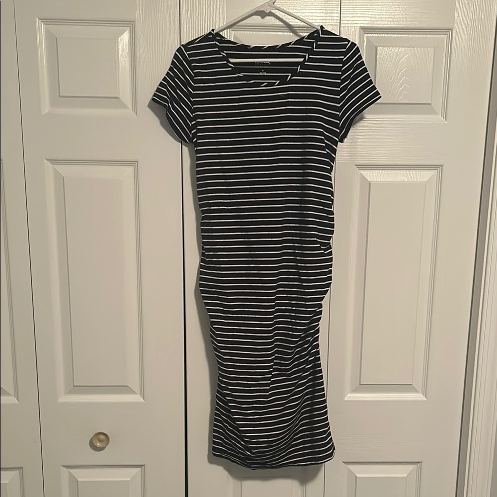 Blue and White Striped Dress